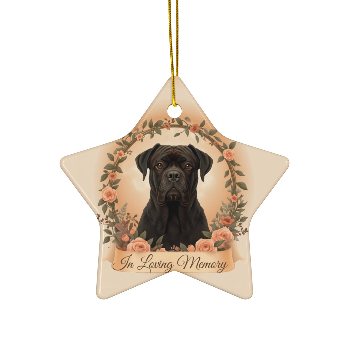 Cane Corso Memorial Star Ornament - In Loving Memory