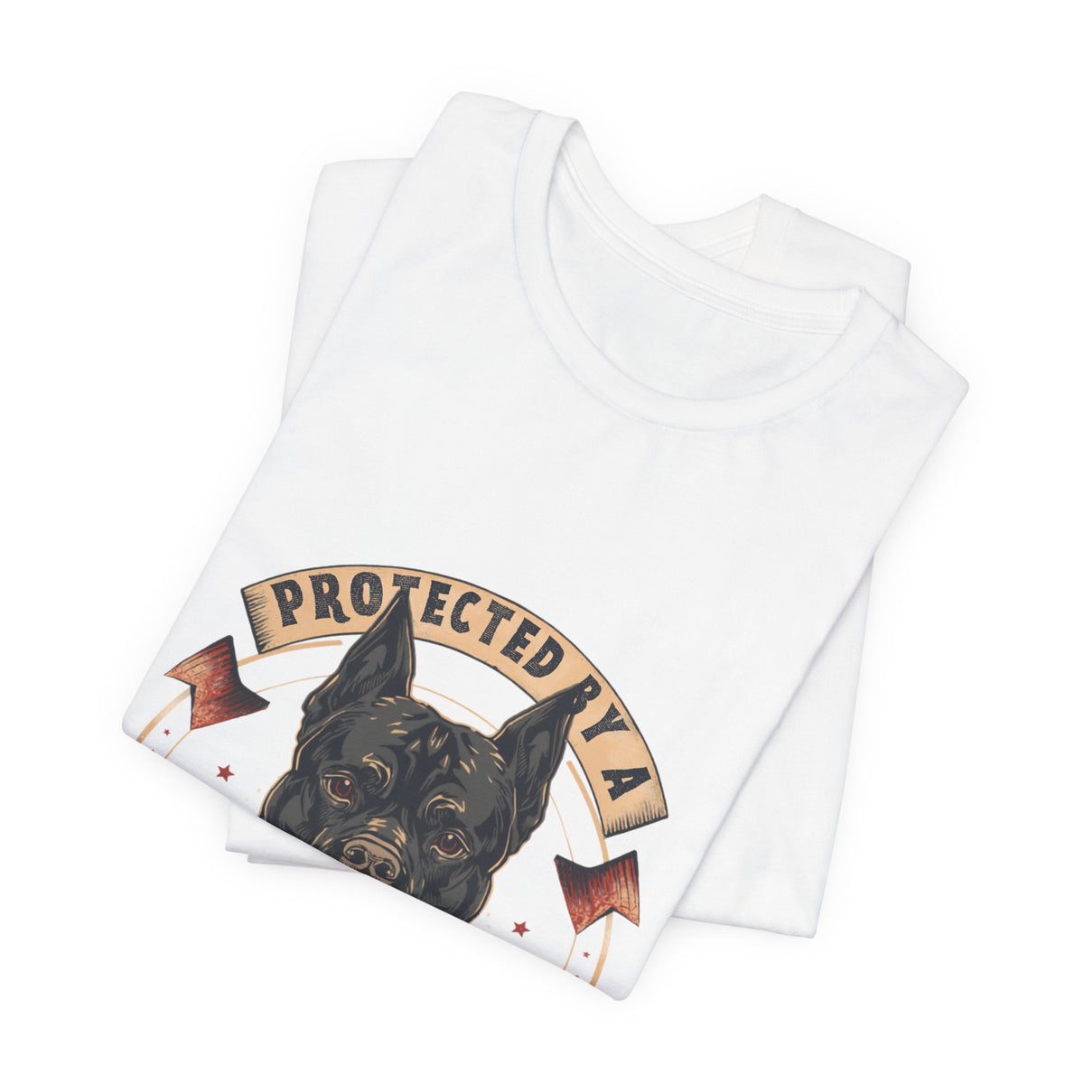 Protected By A Cane Corso Dad - Badge Graphic T-Shirt