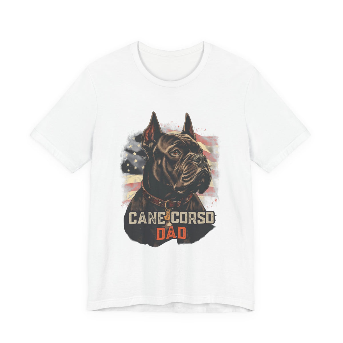 Cane Corso Dad Tee - Vintage American Flag Graphic T-Shirt