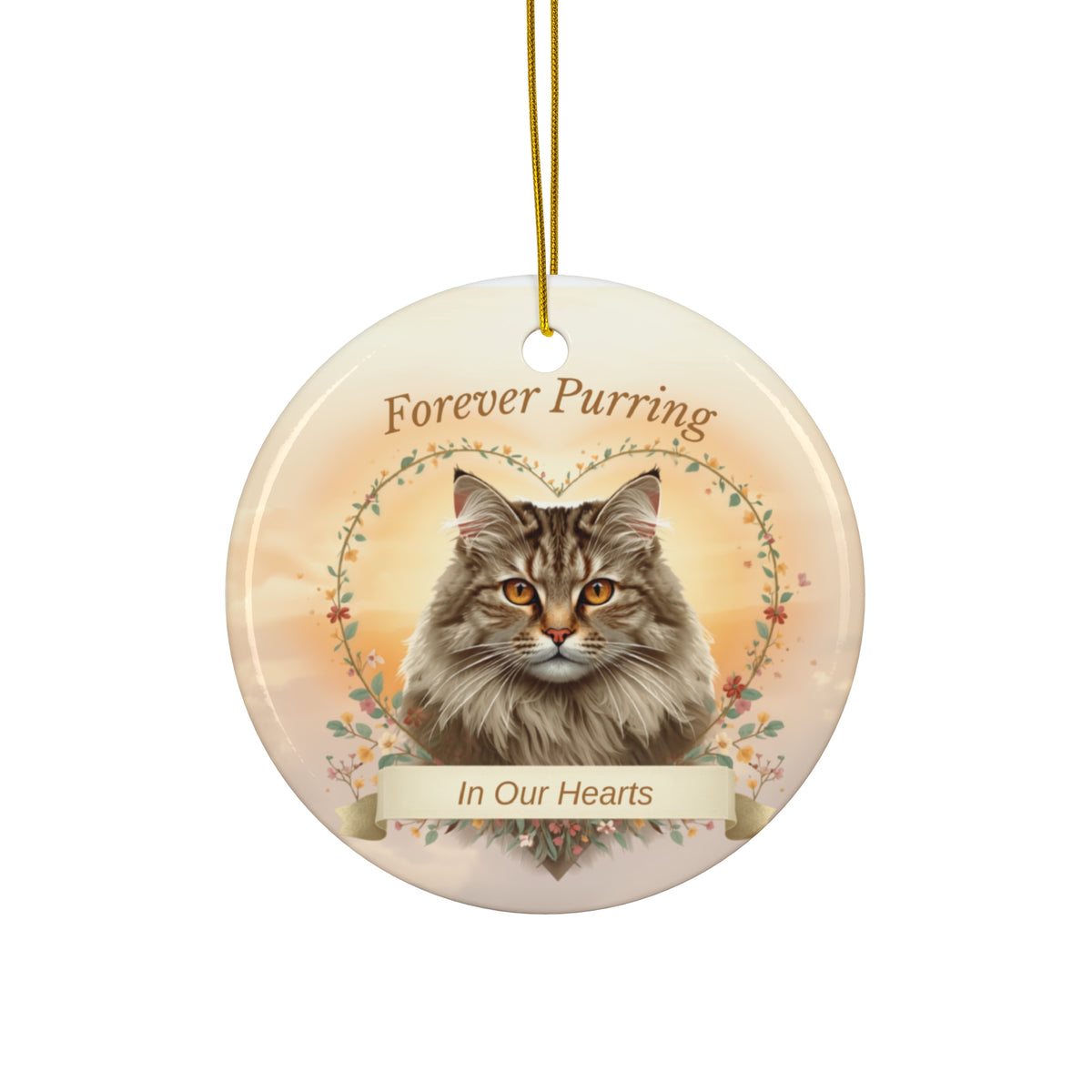 Maine Coon Suncatcher Ornament - Forever Purring in Our Hearts
