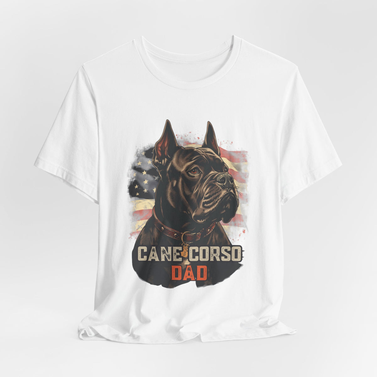 Cane Corso Dad Tee - Vintage American Flag Graphic T-Shirt