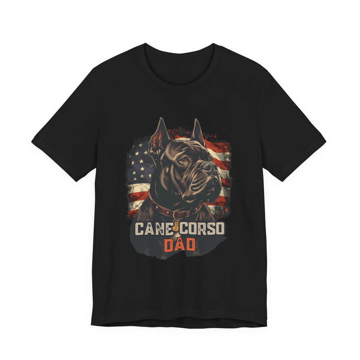 Cane Corso Dad Tee - Vintage American Flag Graphic T-Shirt