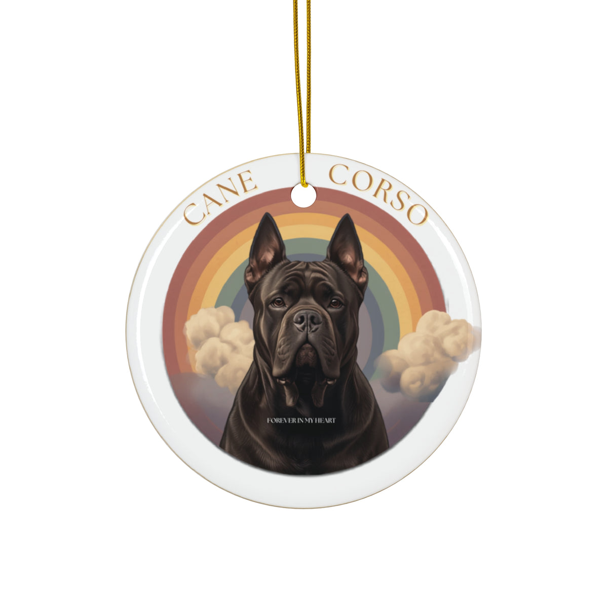 Cane Corso Rainbow Bridge Ornament - Forever Loved
