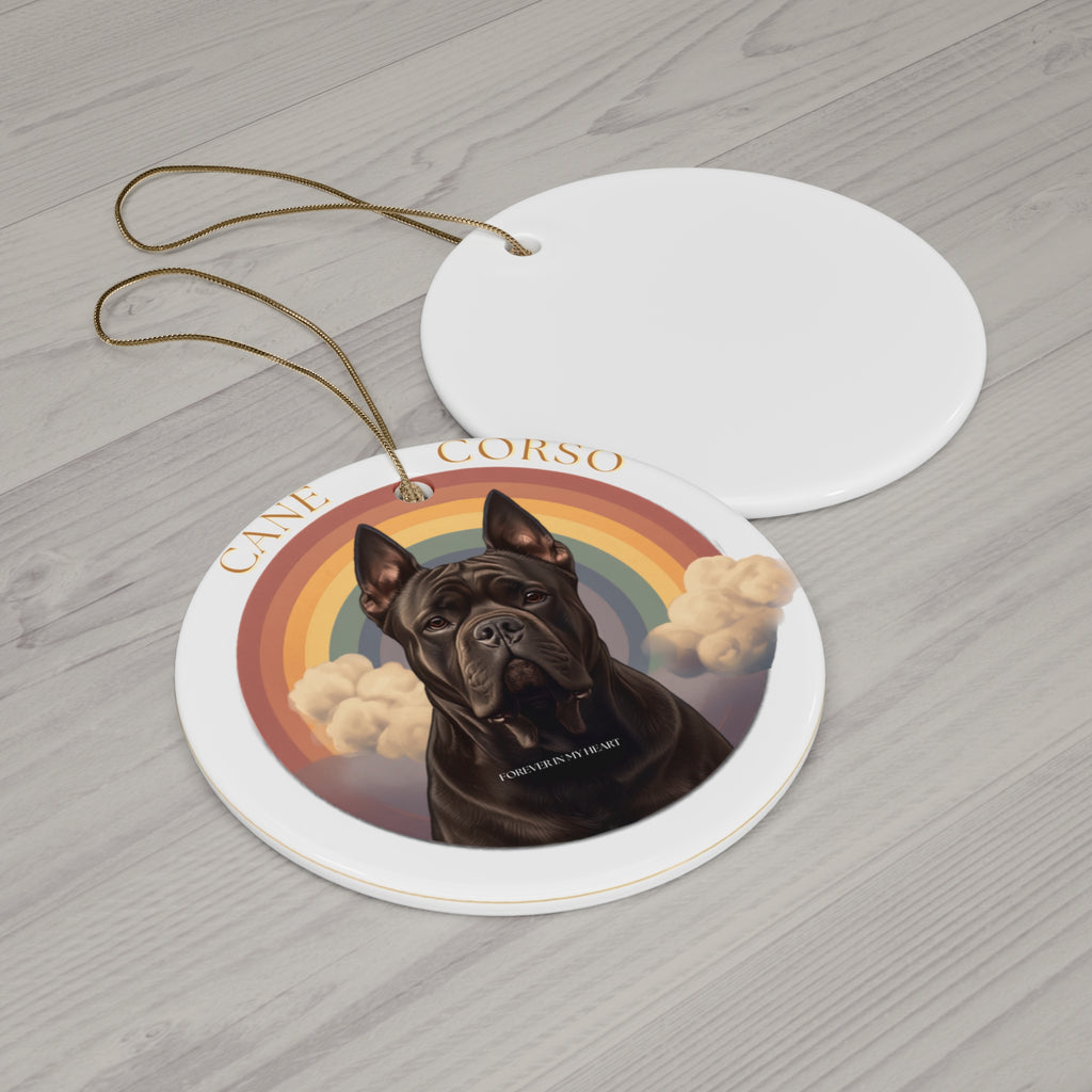 Cane Corso Rainbow Bridge Ornament - Forever Loved